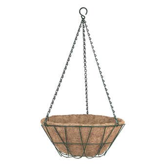 Garden Trend Wire Hanging Basket and Liner Green 40cm