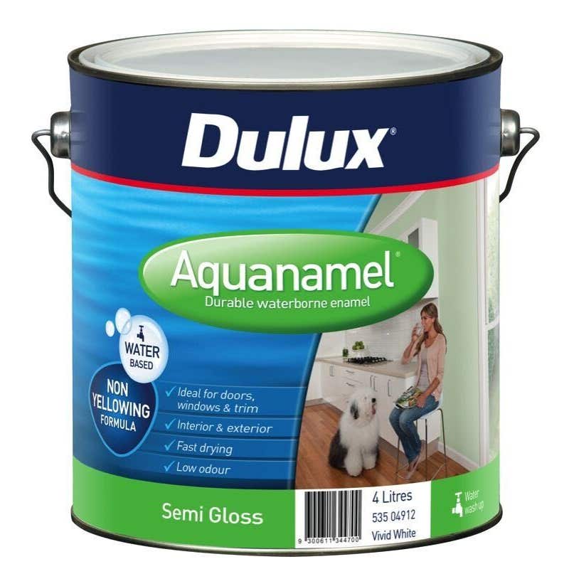 Dulux Aquanamel Semi Gloss Vivid White 4L