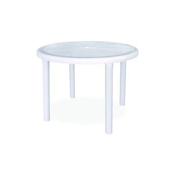 Round Plastic Outdoor Table White 960mm