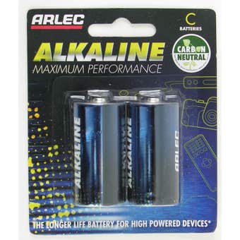 Arlec 1.5V C Alkaline Battery - 2 Pack