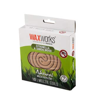 Waxworks Citronella and Sandalwood Mosquito Repellent Coils - 10 Pack