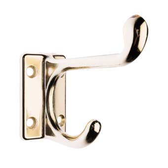 Zenith Square Base Style Hat & Coat Hook Brass Plated - 1 Pack