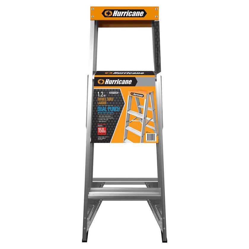 Hurricane™ Dual Punch™ 1.2m Double Sided Ladder 150kg Industrial