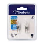 Mirabella Eco Halogen Bi-Pin Globe 28W Warm White - 2 Pack