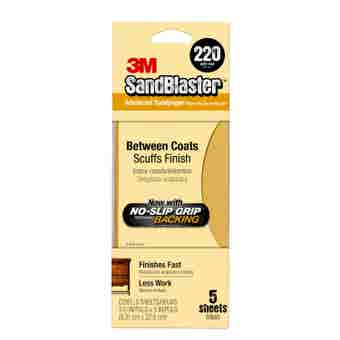 Sandblaster Non-slip Grip Sandpaper 220g Pack of 5