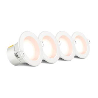 HPM Non Dimmable LED Downlight 240V 5W 70mm Warm White Plug Pk4