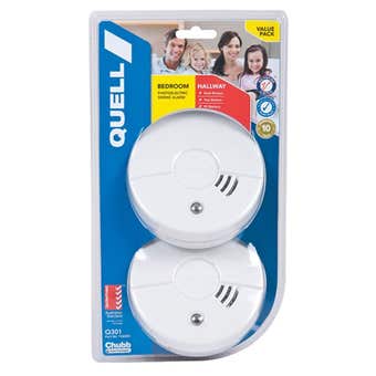 Quell Photoelectric Smoke Alarm  with Hush Test Twin Pack