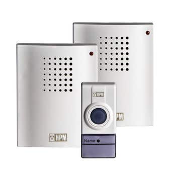 HPM Wireless Door Chime with 2 Receivers