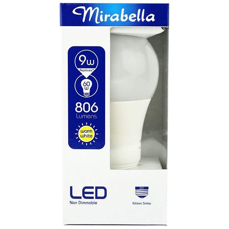 Mirabella LED GLS Globe 9W ES Warm White