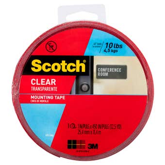 Scotch Permanent Clear Double Sided Mounting Tape 25.4mm x 11.43m