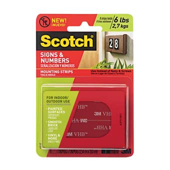 Scotch Signs & Numbers Double Sided Mounting Tape Strips 25mm x 7.6m