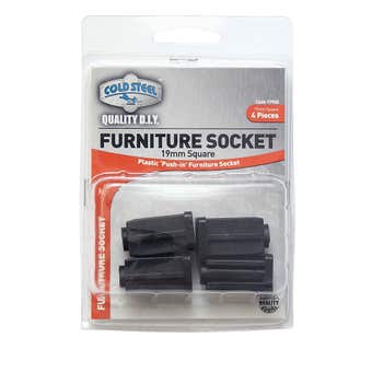 Cold Steel Furniture Socket Square 19mm - 4 Pack
