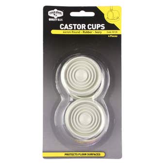 Cold Steel Round Rubber Castor Cups Ivory 44mm -4 Pack