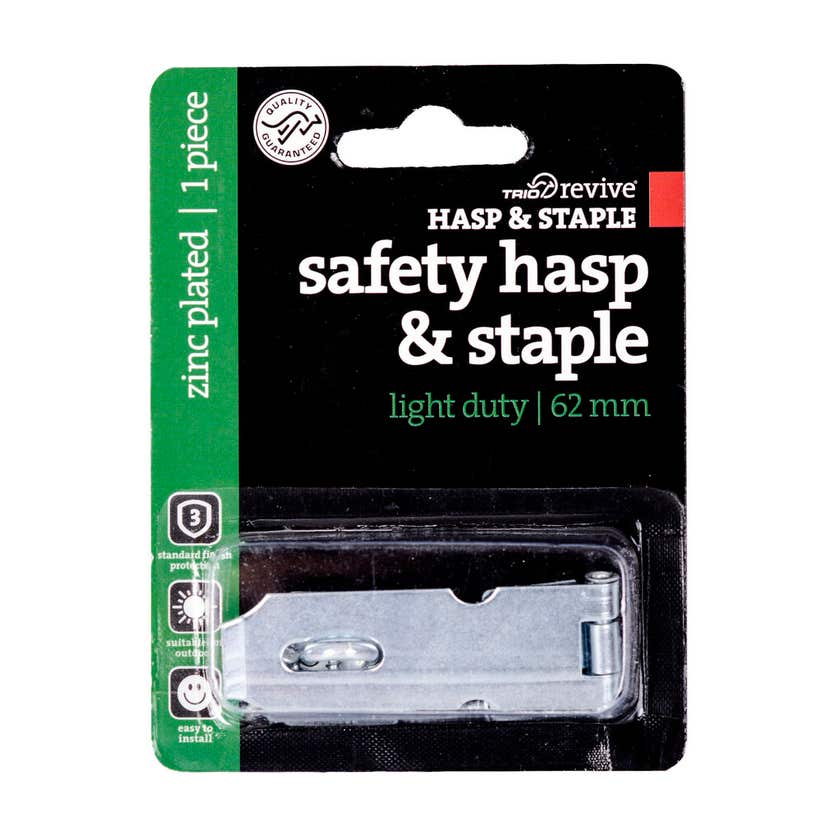Trio Light Duty Hasp & Staple Zinc Plated 62mm