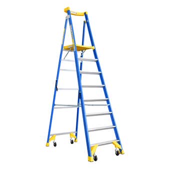 Bailey P170 Job Station Fibreglass Platform Ladder 170kg Industrial 8 Step