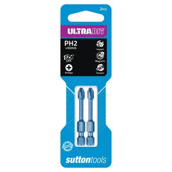 Sutton Tools Ultrabit Screwdriver Phillips PH2 x 50mm - 2 Pack