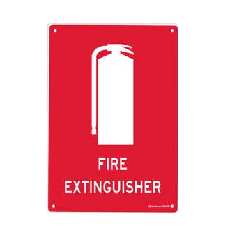 Sandleford Safety Sign Fire Extinguisher Symbol Red/White 300 x 450mm