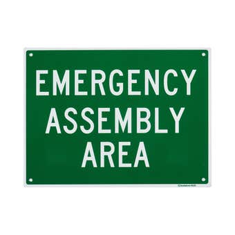 Sandleford Emergency Assembly Area Safety Sign Green/White 300 x 225mm