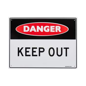 Sandleford Danger Keep Out Safety Sign White/Black/Red 300 x 225mm
