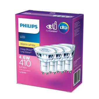 Philips LED Downlight GU10 Spots 4.6W (50W) 410lm - 4 Pack