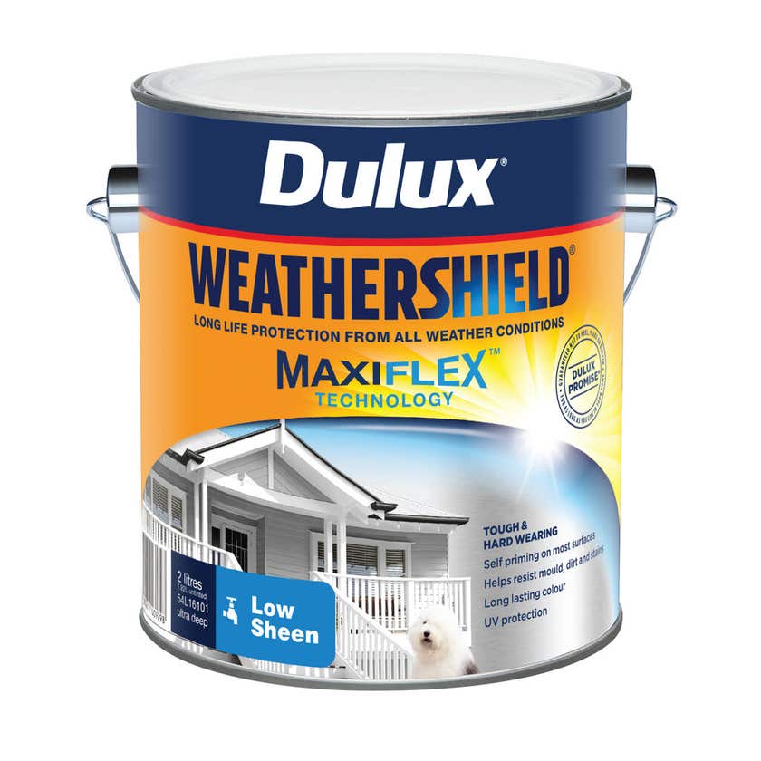 Dulux Weathershield Exterior Low Sheen Ultra Deep Base 2L