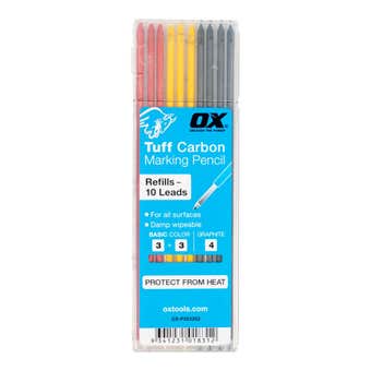 Ox Tuff Carbon Marking Pencil Lead Refill - 10 Piece