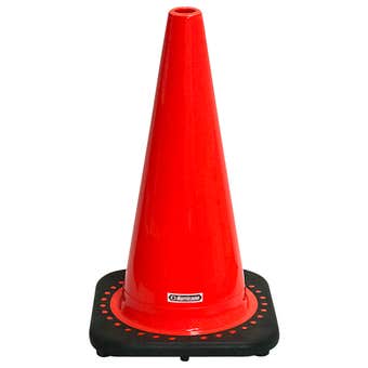 Hurricane Safety Rubber Base Hi-Vis Traffic Cone Orange & Black 450mm