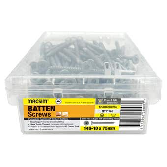 Macsim Batten Screw Type 17 Bugle Head Galvanised 75mm - 100 Pack