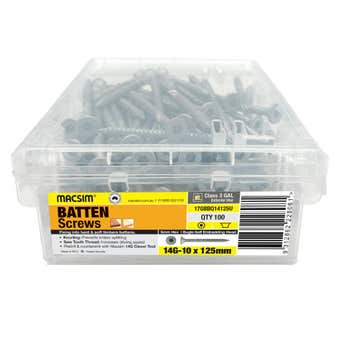 Macsim Batten Screw Type 17 Bugle Head Galvanised 14G-10 x 125mm - 100 Pack