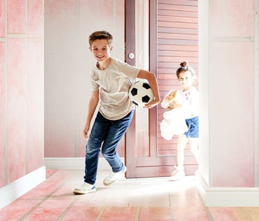 kids running through insulated house